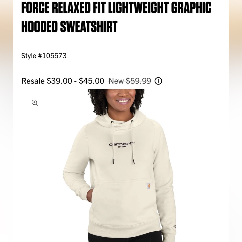 Carhartt Women’s Relaxed Fit Lightweight Hooded Sweatshirt - Malt - XXL